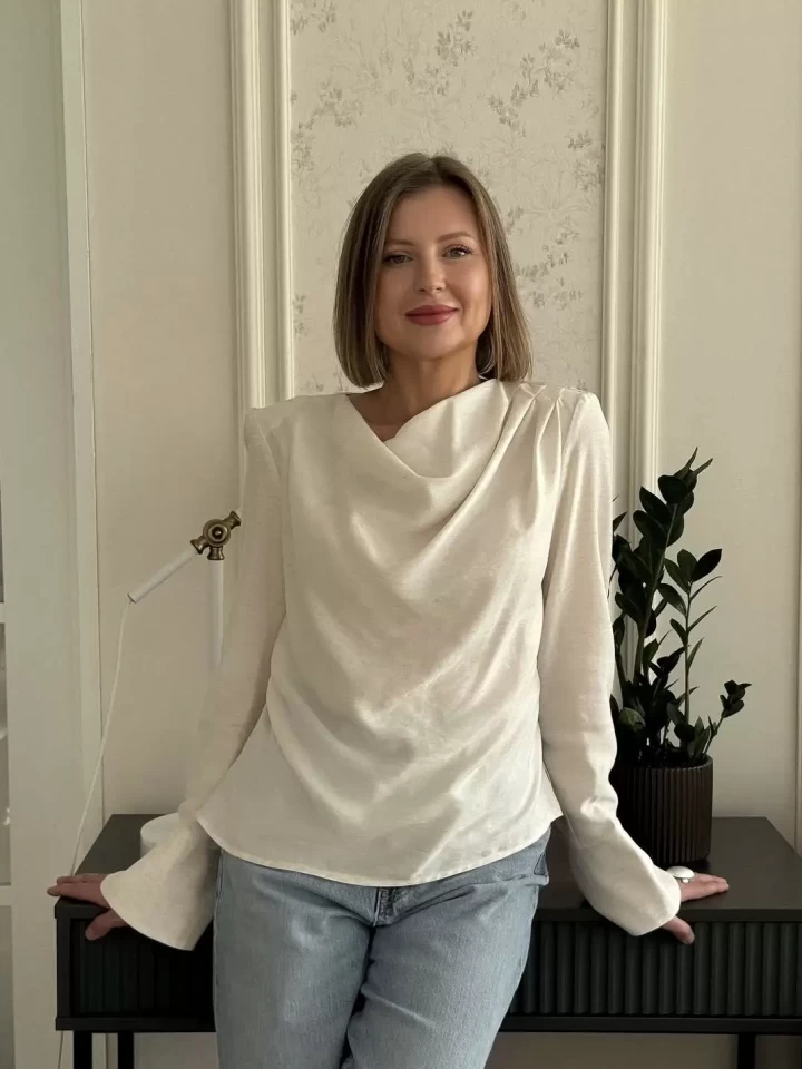 блузка из смеси льна и вискозы