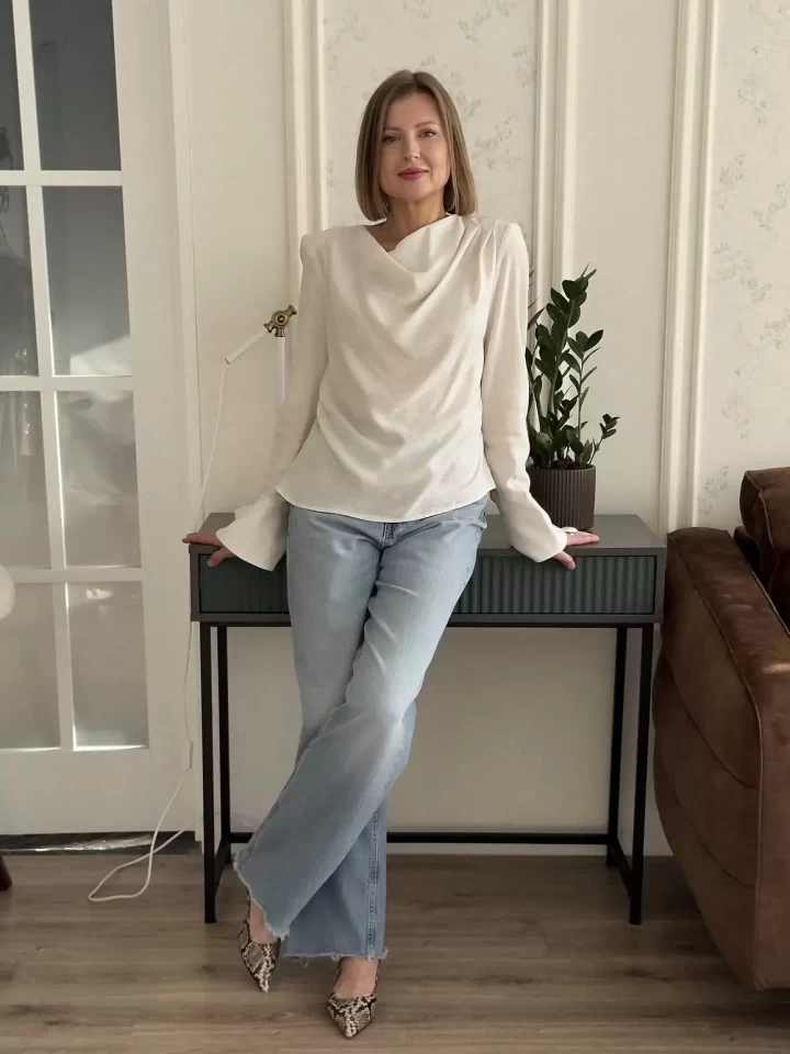 блузка из смеси льна и вискозы